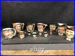 13 Royal Doulton Toby Jug/Mug/Pitcher Small And Large Collection Excellent Cond