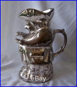 1800's English Silver Luster Toby Jug