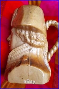 1870 Royal Doulton saltglazed stoneware replica jug of Admiral Lord Nelson