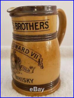 1902 ROYAL DOULTON Greenlees Brothers King Edward VII Scotch Whisky Pitcher Jug