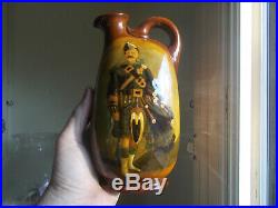 1910 ROYAL DOULTON KINGSWARE DEWARS WHISKEY THE PIPE MAJOR POTTERY JUG WithHANDLE
