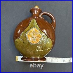 1910 Royal Doulton Kingsware Dewars Whiskey Jug / Pitcher Vase The Jovial Monk