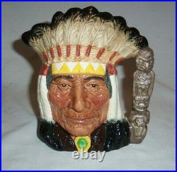1966 ROYAL DOULTON Giant 8 Ceramic Mug NORTH AMERICAN INDIAN Toby Jug