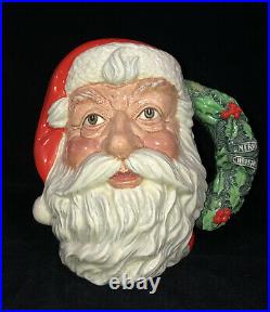 1987 Royal Doulton SANTA CLAUS Toby Character Jug D6794 with Holly Wreath Rare