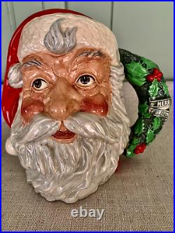1987 Royal Doulton Santa Claus Toby Character Jug D6794 W / Holly Wreath Handle