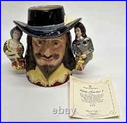 1992 Royal Doulton King Charles I Character Toby Jug 3 Handle #129 D6917 COA