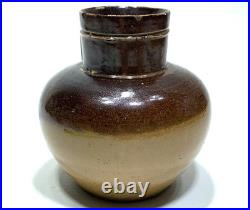 19C Royal Doulton Lambeth Brown Glazed Stoneware Harvest Creamer Mini Jug 3-1/8