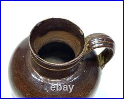 19C Royal Doulton Lambeth Brown Glazed Stoneware Harvest Creamer Mini Jug 3-1/8