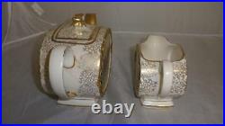 2 Piece Sadler Tea Pot And Milk Jug- Cream And Gold Fox Hunting Theme