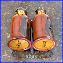 2 Royal Doulton Kingsware Whisky Watchman Modeled Head Mini Miniature Flask Jugs