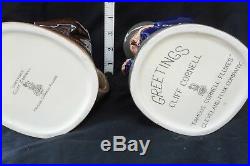 2 large Royal Doulton Cliff Cornell toby jugs (light brown/dark blue)