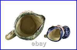 2pc Royal Doulton Auld Mac D5823 Large 6.25, Old Salt D6554 Small Toby Jug Mug