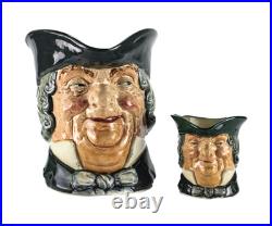 2pc Royal Doulton Parson Brown D5486 Large 6.5 and D5529 Small 3 Toby Jug Mug