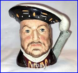 3 Lot Royal Doulton Toby Jugs Mug Henry VIII Poacher Don Quixote D6642 6429 6460