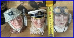3 Royal Doulton Toby Jugs Canadian Armed Forces The Soldier Airman Sailor
