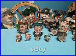 35 Different Royal Doulton Character & Toby Jugs All Different Sizes