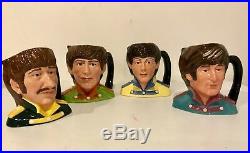 4 Royal Doulton Beatles Character Jugs D6724, D6725, D6726, & D6727 Excellent