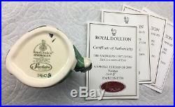 4 Royal Doulton Mini SNOWMAN Ltd. Ed Jugs HOLLY, STOCKING, CRACKER, ROBIN97-2000