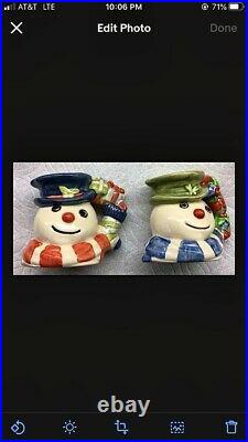 5 Royal Doulton Mini SNOWMAN Jugs ORIGINAL + HOLLY, STOCKING, CRACKER, ROBIN