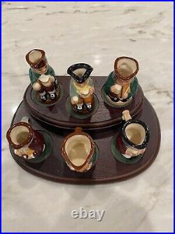 6 Piece Royal Doulton Toby Jugs Miniatures The Best Is Not Too Good with Stand