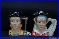 (7) Royal Doulton Henry VIII & 6 Wives D6644 D6643 D6646 D6645 Toby Jug Set