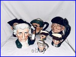 7 Royal Doulton Toby Jug/Mug/Pitcher Small And Large Collection Excellent Cond