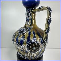 Antique 1883 Doulton Lambeth Stoneware Art Nouveau ewer jug