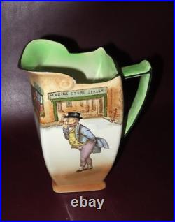 Antique 8 Tall Royal Doulton Dickens Ware Mr. Pickwick Art Pottery Pitcher