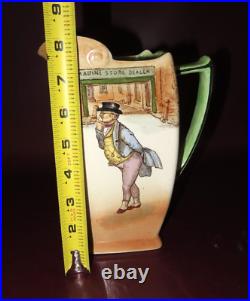 Antique 8 Tall Royal Doulton Dickens Ware Mr. Pickwick Art Pottery Pitcher