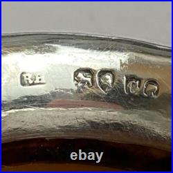 Antique Doulton Lambeth Sterling Silver Rim Small Jug 1879 signed Nellie Garbet