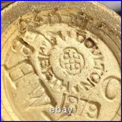 Antique Doulton Lambeth Sterling Silver Rim Small Jug 1879 signed Nellie Garbet