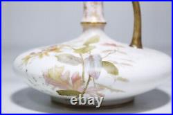 Antique Royal Doulton Burslem Hand Painted Floral Gold Gilt Porcelain Jug Ewer