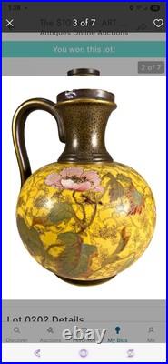 Antique Royal Doulton Burslem Jug Flowers, Butterflies, Persian Spray