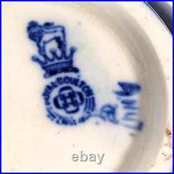 Antique Royal Doulton Burslem Pitcher Jug Blue Peonies Medallions Gold Gilt 5.5