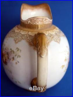 Antique Royal Doulton Burslem Victorian Blush Ivory Porcelain Jug