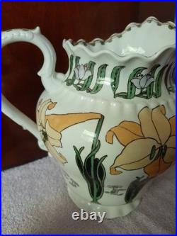 Antique Royal Doulton Co. 10 Pitcher jug England lily pattern no chips 1900's