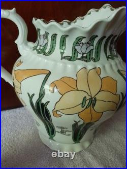 Antique Royal Doulton Co. 10 Pitcher jug England lily pattern no chips 1900's