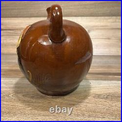 Antique Royal Doulton England Kingsware John Barleycorn Brown Ceramic Flask Jug