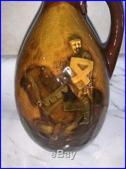 Antique Royal Doulton Kingsware 1913 Crusader Greenlees Scotch Whiskey Jug