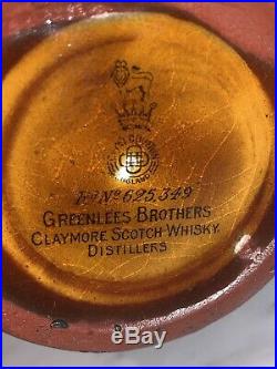 Antique Royal Doulton Kingsware 1913 Crusader Greenlees Scotch Whiskey Jug