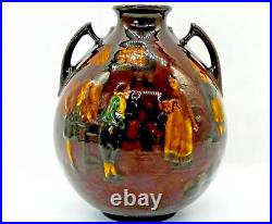 Antique Royal Doulton Kingsware Twin Handled Tavern Scenes Vase Jug Bottle 1932