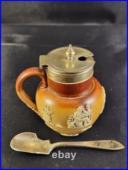 Antique Royal Doulton Lambeth Miniature Lot of 5 Jugs, Salts, Pots, Pottery