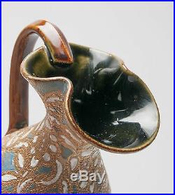 Antique Royal Doulton Lambeth Slaters Patent Stoneware Enamelled Jug Type Vase