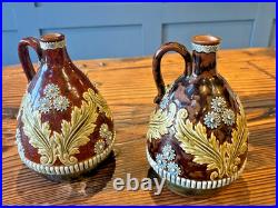 Antique Royal Doulton Lambeth Stoneware Jugs (PAIR)