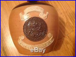 Antique Royal Doulton Lion Crown Jug Crock Ad 8Hudson Bay Seal Rare Cobalt Blue