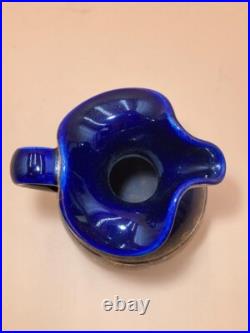 Antique Royal Doulton Pitcher Stoneware Jug Cobalt Blue item 7380 7.25 tall