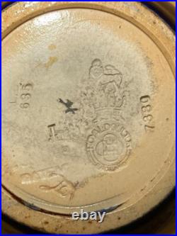 Antique Royal Doulton Pitcher Stoneware Jug Cobalt Blue item 7380 7.25 tall