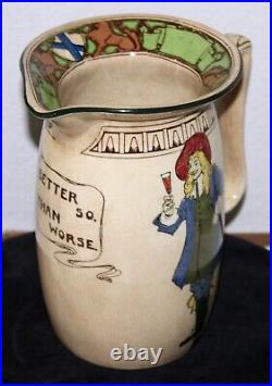 Antique Royal Doulton Pitcher quote Better So Than Worse Signed