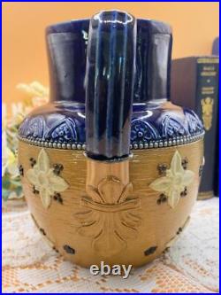 Antique Royal Doulton Stoneware Jug, C1910, Cobalt Blue & Salt Glaze, No. 8678