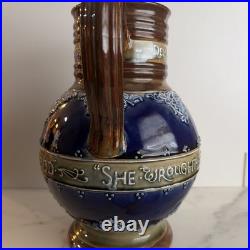 Antique Royal Doulton Stoneware QUEEN Empress VICTORIA JUG 9'' 1897 Lasting Good